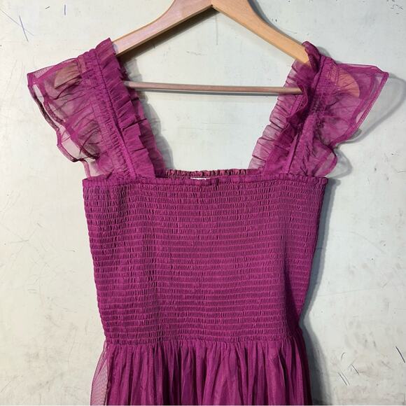 Melloday Smocked Ruffle Maxi Dress Size Medium - Picture 9 of 9